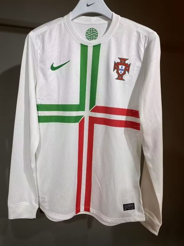 Thailand Quality(AAA) 2012 Portugal Away Long Sleeve Retro Soccer Jersey (Player)