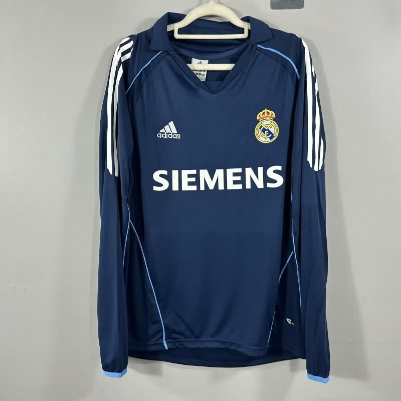 Thailand Quality(AAA) 2005/06 Real Madrid Away Long Sleeve Retro Soccer Jersey