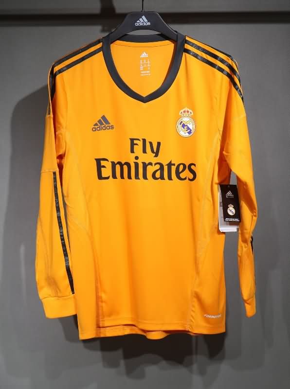 Thailand Quality(AAA) 2013/14 Real Madrid Third Retro Long Sleeve Soccer Jersey (Player)