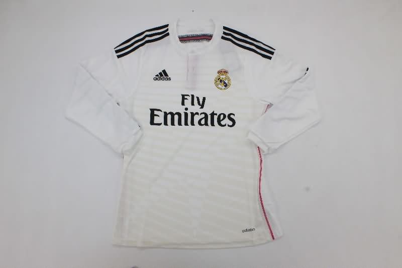 Thailand Quality(AAA) 2014/15 Real Madrid Home Long Sleeve Retro Soccer Jersey(Player)