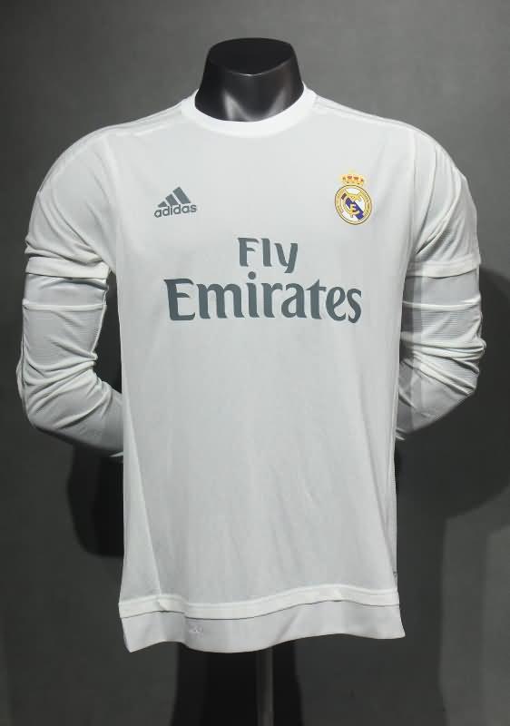 Thailand Quality(AAA) 2015/16 Real Madrid Home Long Retro Soccer Jersey (Player)