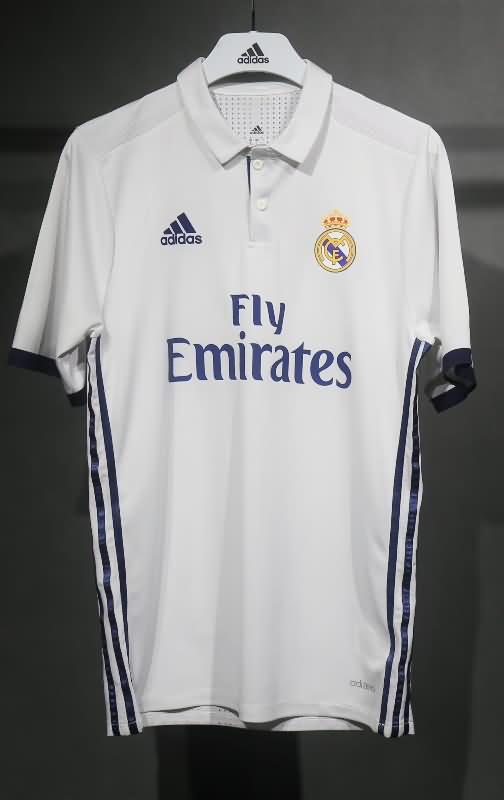 Thailand Quality(AAA) 2016/17 Real Madrid Home Retro Soccer Jersey (Player)