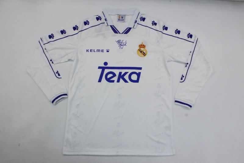 Thailand Quality(AAA) 1994/96 Real Madrid Home Retro Long Sleeve Soccer Jersey