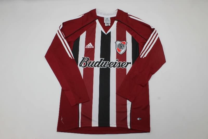 Thailand Quality(AAA) 2005/06 River Plate Away Long Sleeve Retro Soccer Jersey