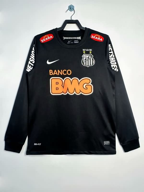 Thailand Quality(AAA) 2012/13 Santos Black Retro Long Sleeve Soccer Jersey