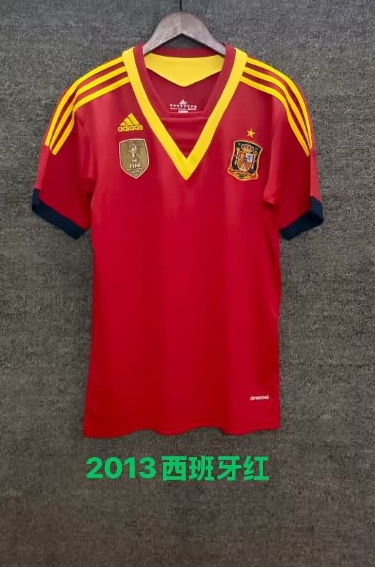 Thailand Quality(AAA) 2013 Spain Home Retro Soccer Jersey