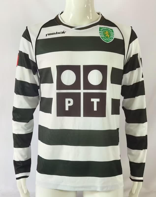 Thailand Quality(AAA) 2002/03 Sporting Lisbon Home Long Sleeve Retro Soccer Jersey