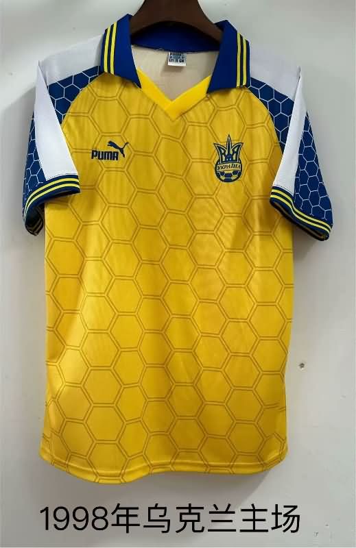 Thailand Quality(AAA) 1998 Ukraine Home Retro Soccer Jersey