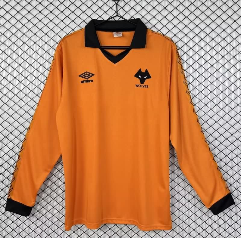 Thailand Quality(AAA) 1980/81 Wolves Home Long Sleeve Retro Soccer Jersey
