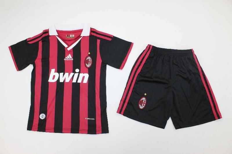 2009/10 AC Milan Home Kids Soccer Jersey And Shorts