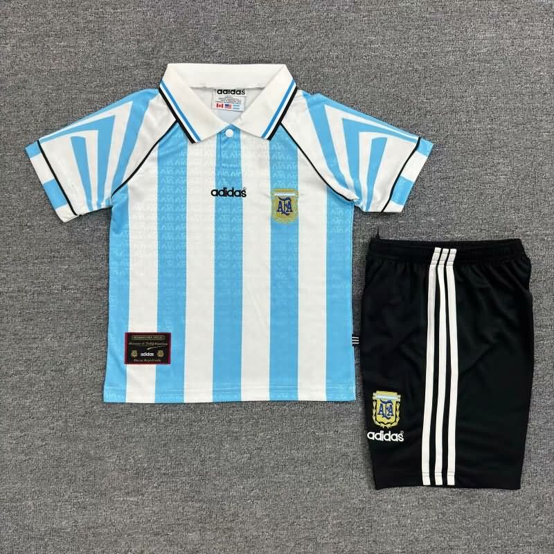 1996/97 Argentina Home Kids Soccer Jersey And Shorts