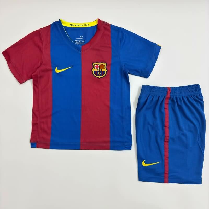 2006/07 Barcelona Home Kids Soccer Jersey And Shorts