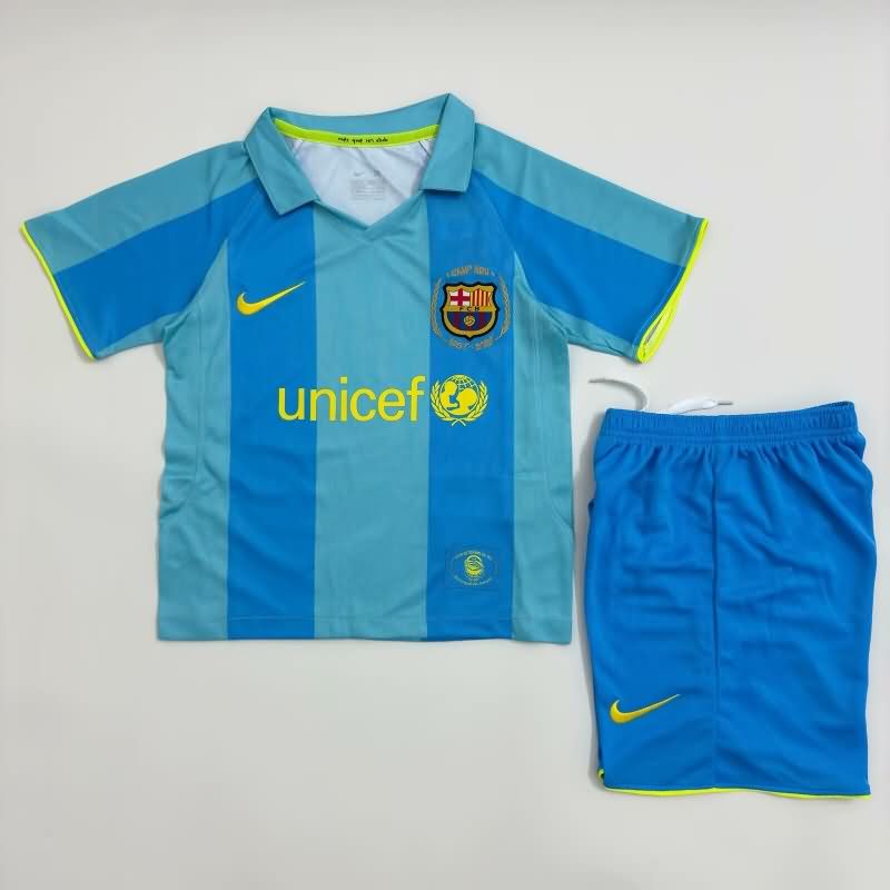 2007/08 Barcelona Away Kids Soccer Jersey And Shorts