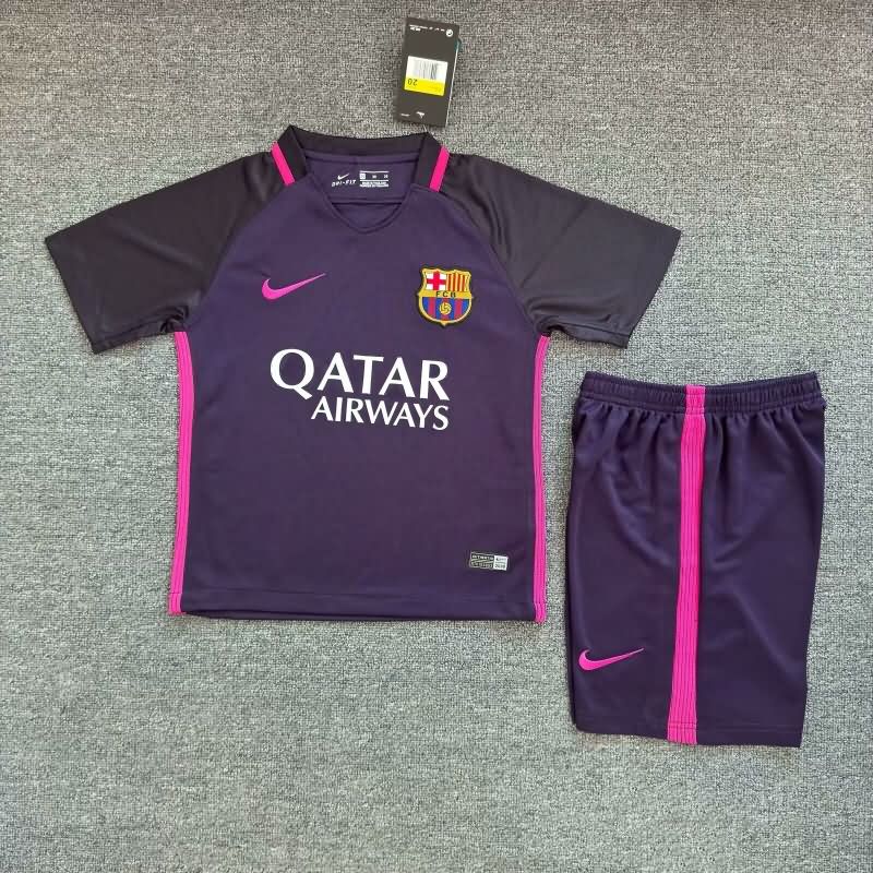 2016/17 Barcelona Away Kids Soccer Jersey And Shorts