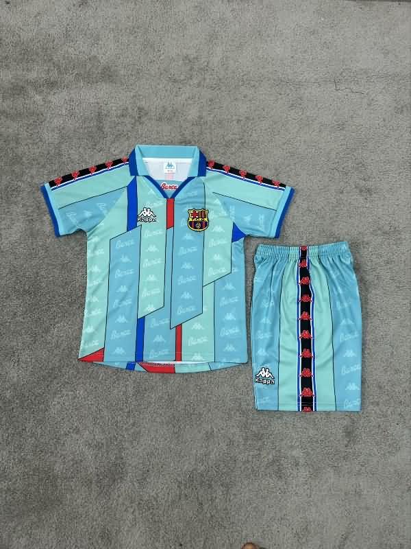 1995/97 Barcelona Away Kids Soccer Jersey And Shorts