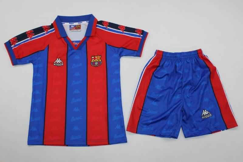 1995/97 Barcelona Home Kids Soccer Jersey And Shorts