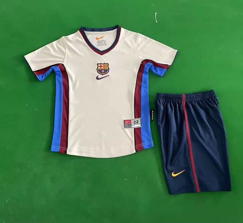 1998/01 Barcelona Away Kids Soccer Jersey And Shorts