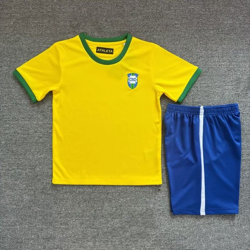 1970 Brazil Home Kids Soccer Jersey And Shorts