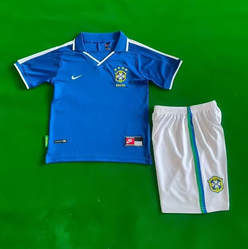 1997 Brazil Away Kids Soccer Jersey And Shorts