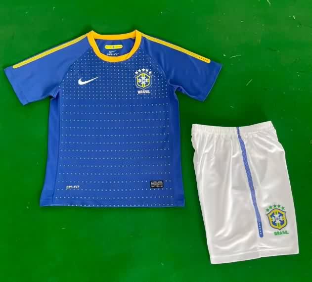 2010 Brazil Away Kids Soccer Jersey And Shorts