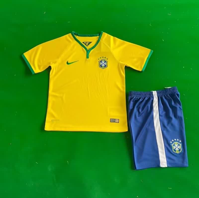2014 Brazil Home Kids Soccer Jersey And Shorts