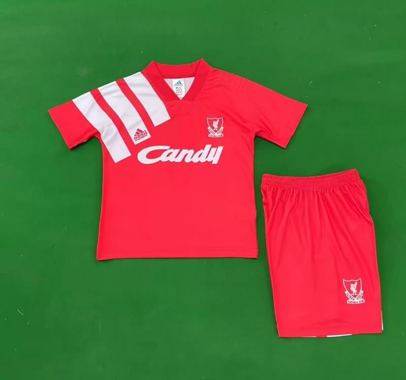 1991/92 Liverpool Home Kids Soccer Jersey And Shorts