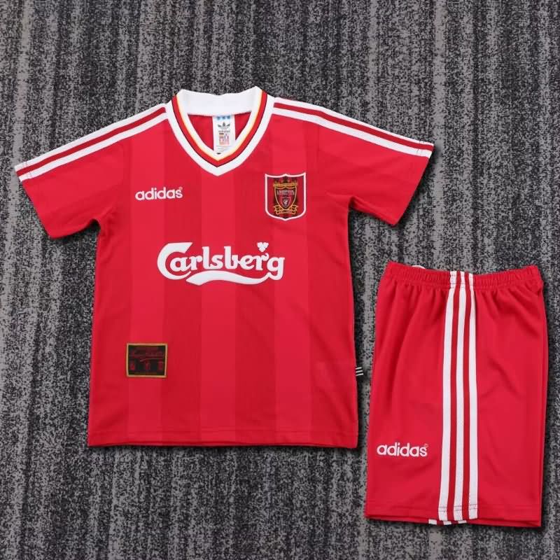 1995/96 Liverpool Home Kids Soccer Jersey And Shorts