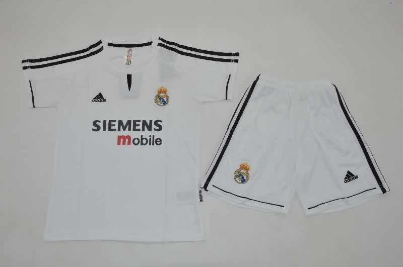 2003/04 Real Madrid Home Kids Soccer Jersey And Shorts