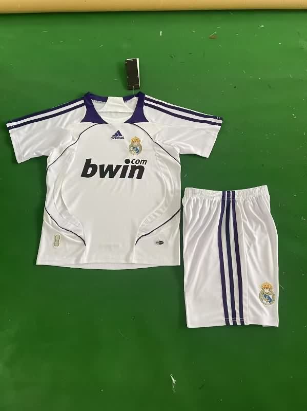 2007/08 Real Madrid Home Kids Soccer Jersey And Shorts