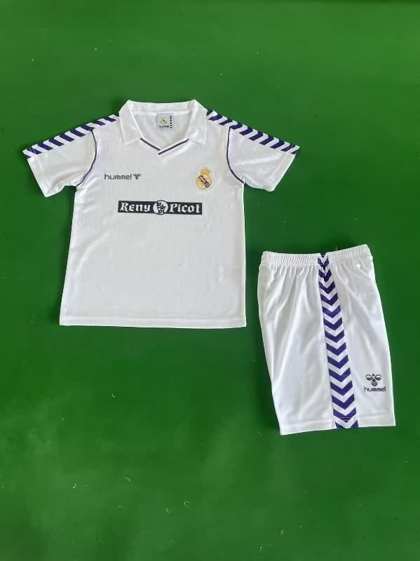 1988/90 Real Madrid Home Kids Soccer Jersey And Shorts