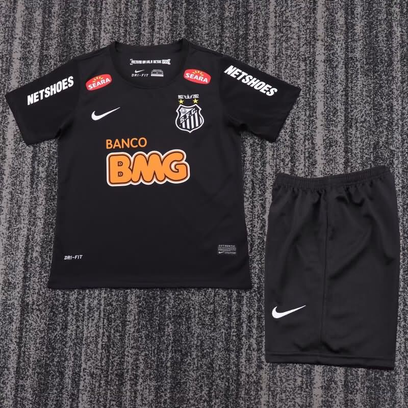 2012/13 Santos Black Kids Soccer Jersey And Shorts