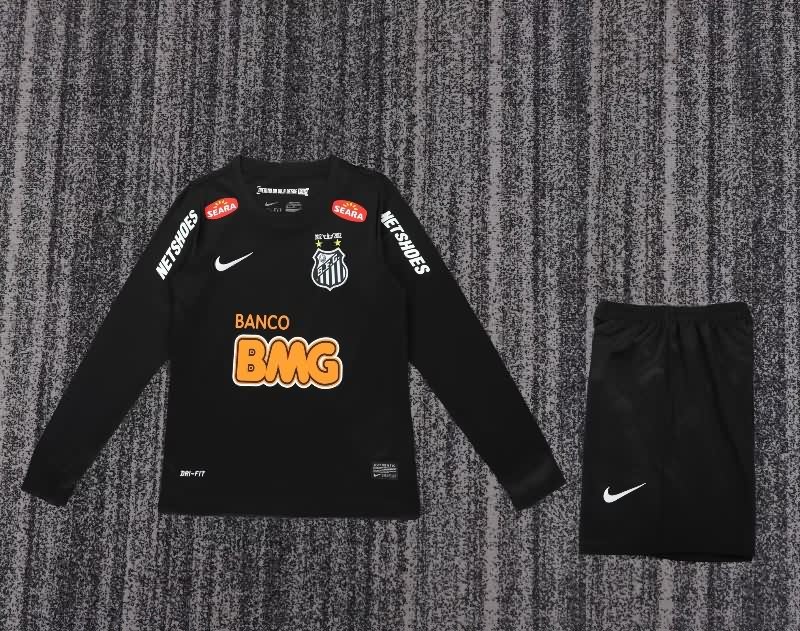 2012/13 Santos Black Long Sleeve Kids Soccer Jersey And Shorts