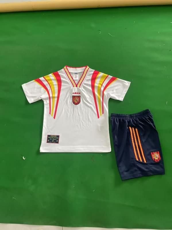 1996 Spain Away Kids Soccer Jersey And Shorts